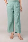 Sage Green Wide Leg Mid Rise Palazzos