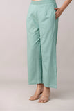 Sage Green Wide Leg Mid Rise Palazzos