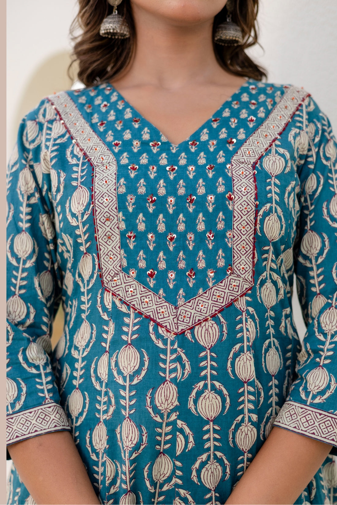 Teal Green Festive Anarkali Suit Set with Trousers and Dupatta