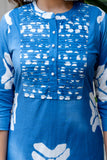 Blue Festive Yoke Design Kurta Set with Palazzo and Dupatta
