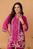 Purple Mandarin Collar Sequins Highlight Viscose Kuri with Wide Leg Palazzos Coord Set