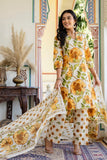 Floral Print A-line Cotton Suit Set with Palazzo Pants and Dupatta