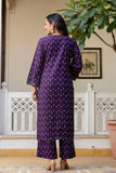 Purple Pakistani Kurta Set with Palazzo and Dupatta