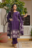 Purple Pakistani Kurta Set with Palazzo and Dupatta