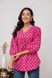 Pink Cotton Top For Women