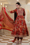 Uma - Red Festive Gota Patti Work Anarkali Suit Set