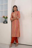 Peach Silk Designer Kurta Sets
