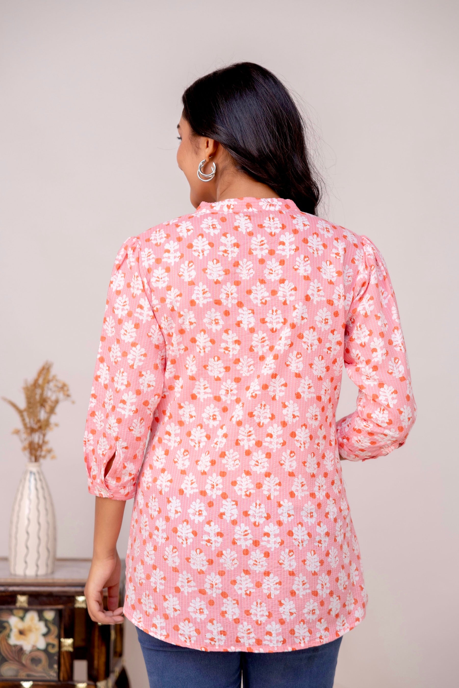 Pink Cotton Top For Women