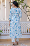 Blue White Kurta Set