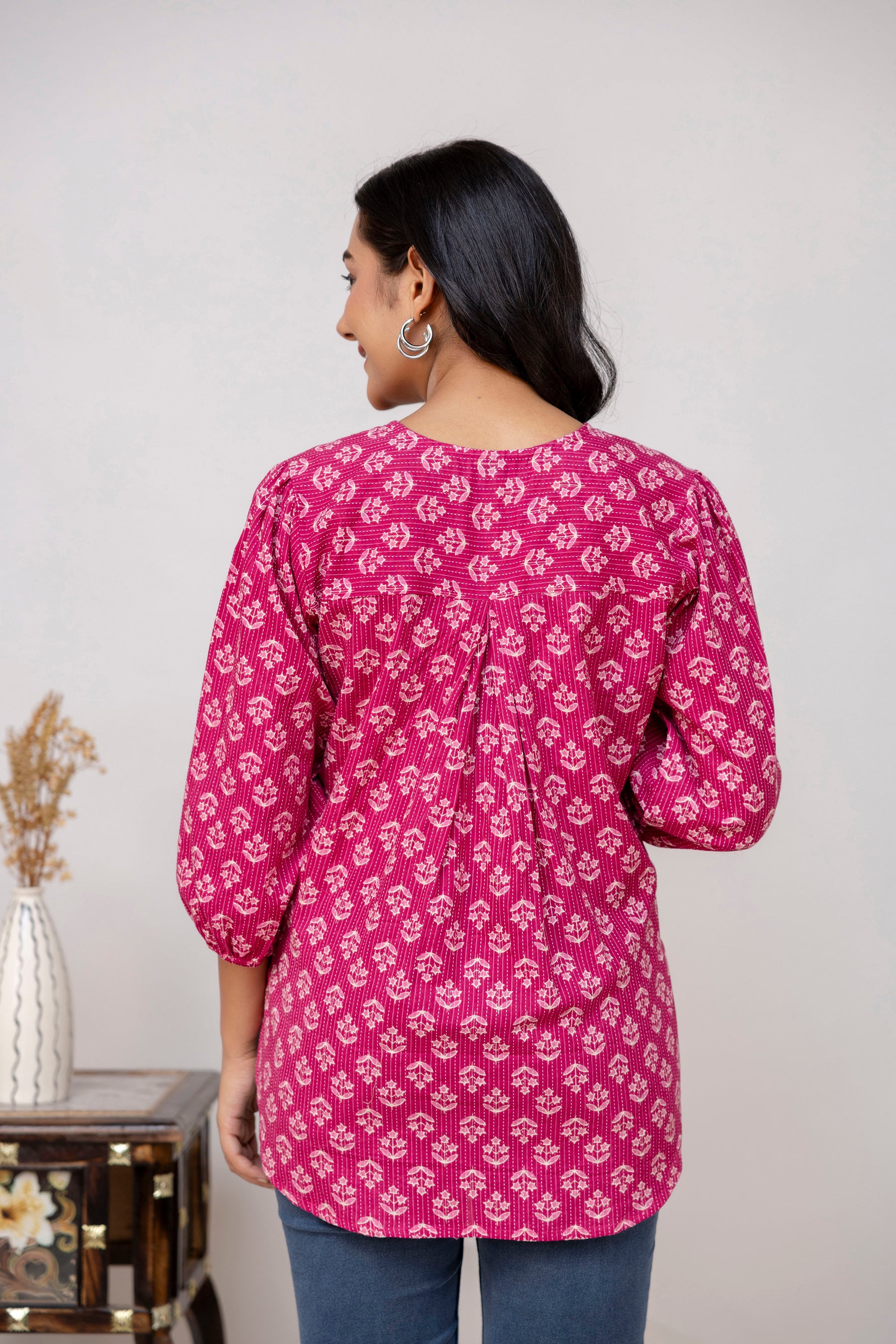 Pink Cotton Top For Women