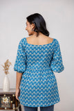 Blue Cotton Top For Women