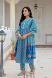 Blue Cotton kurta Set For women