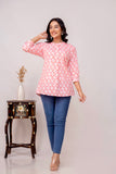 Pink Cotton Top For Women