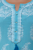 Bhumi - Sky Blue Printed Cotton Kurta Set with Dupatta