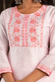 Shloka - Pink Silk Embroidered Kurta