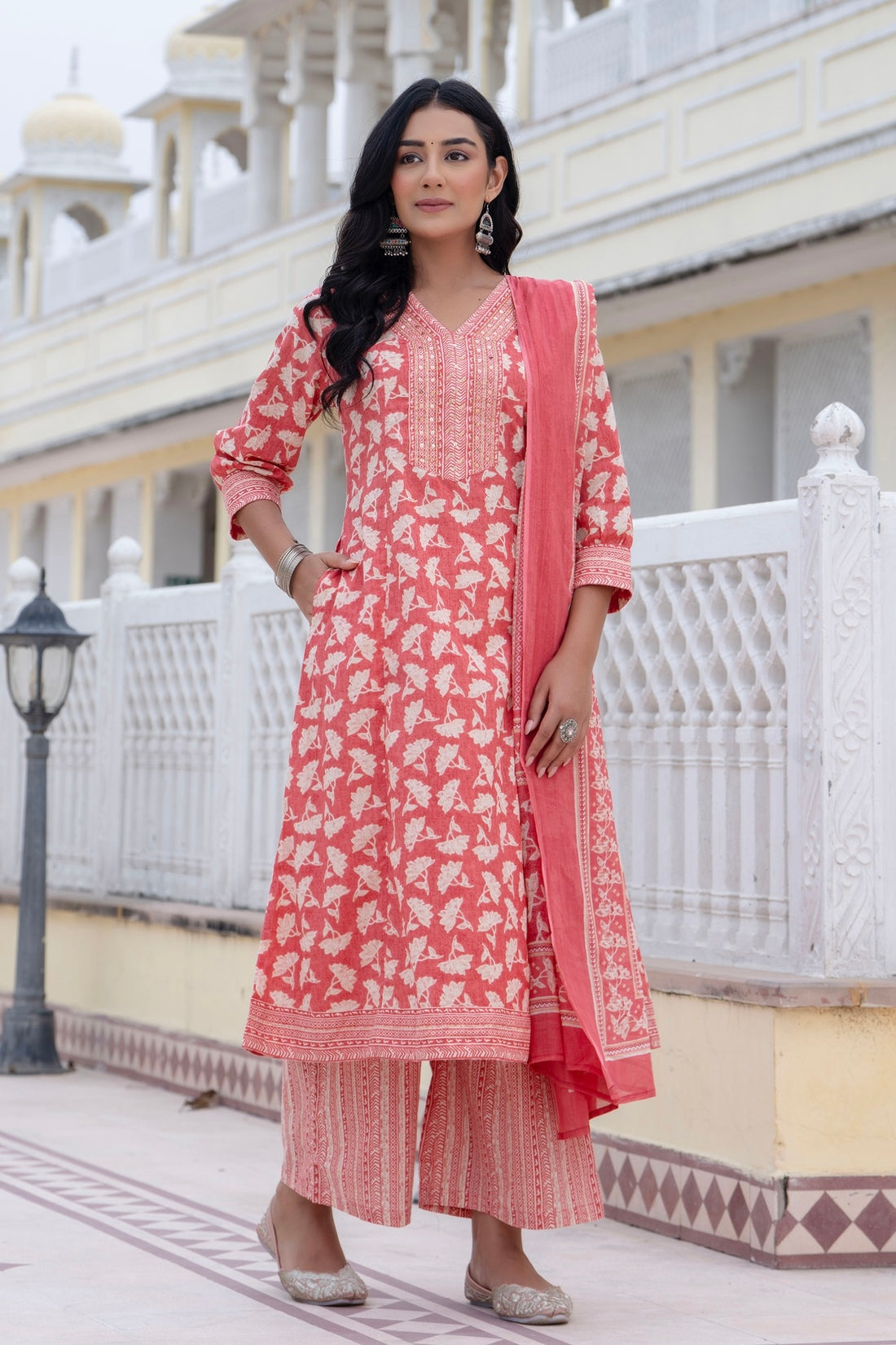 Orange Casual Kurta Set