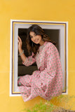 Harper - Pink Motif Printed Yoke Design Cotton Kurta Set with Dupatta