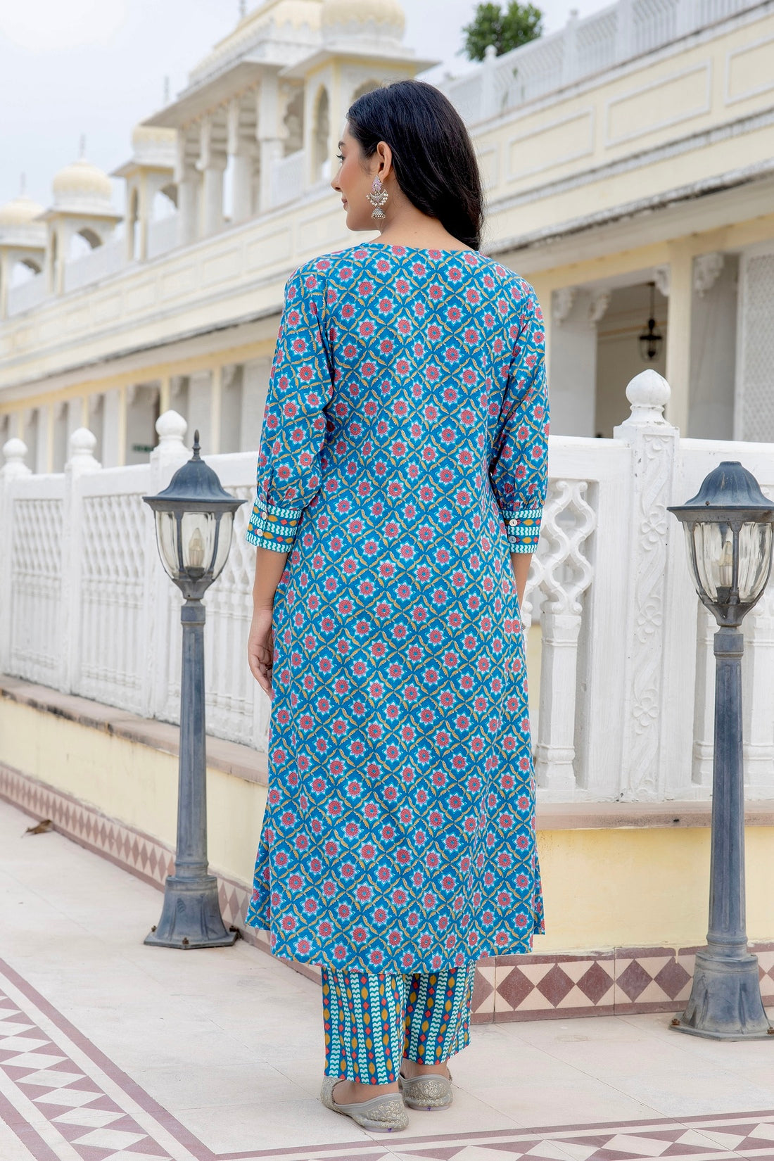 Blue Cotton kurta Set For women