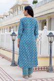 Blue Cotton kurta Set For women