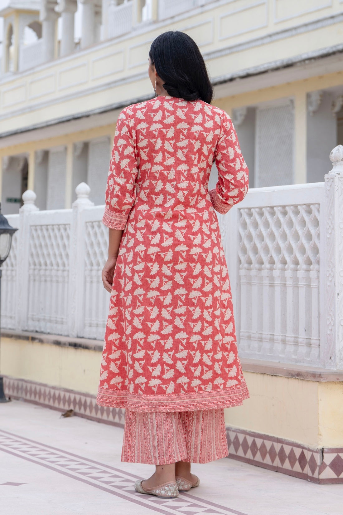 Orange Casual Kurta Set