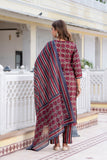 TARA - Maroon Motif Printed Kurta Set with Trouser and Dupatta