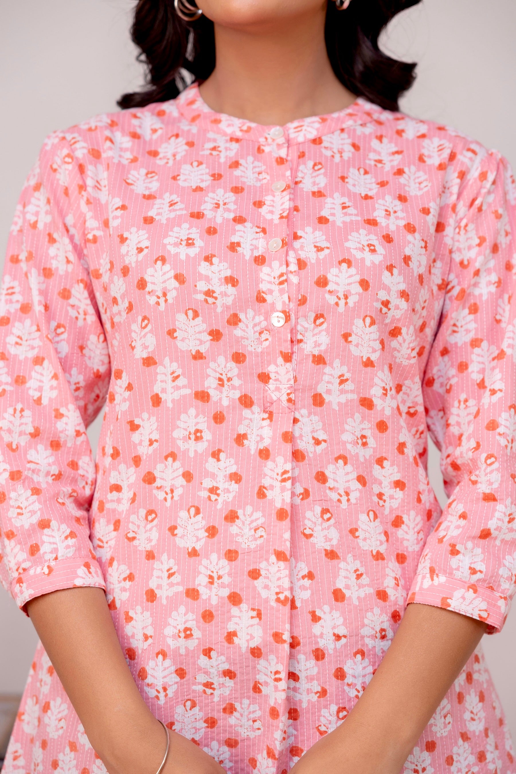 Pink Cotton Top For Women