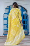 Jaya - Yellow Yoke Design Printed Cotton Kurta Set with Dupatta