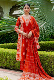 Rust Festive Anarkali Suit Set with Palazzo Pants and Dupatta