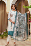 Cream Linen with Lining Kurta Set with Trousers and Dupatta