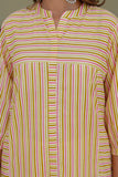 Yellow Striped Kurta with Straight Palazzos Coord Set