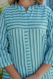 Blue Striped Kurta with Straight Palazzos Coord Set