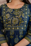 Indigo Ethnic Aline Suit Set with Palazzo and Dupatta