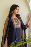 Blue Yoke Design Solid Kurta Set with Palazzos and Printed Dupatta