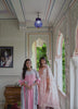 Freya - Pink Grey Ombre Foil Print Silk Blend Suit Set with Dupatta