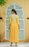 Yellow Leheriya Jacket Style Designer Gown