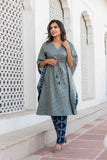 Grey Designer Kaftan Set