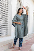 Grey Designer Kaftan Set