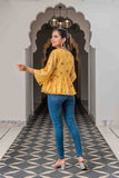 Peplum Yellow Printed Top